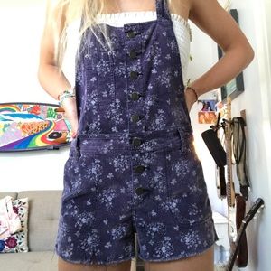 Free People purple corduroy overalls